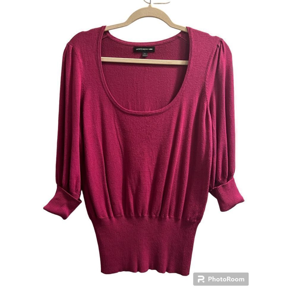 ✨express scoop neck roll over sleeves ribbed sweater✨